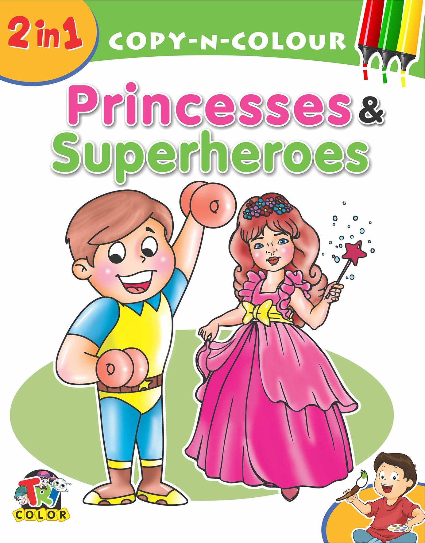 2 In 1 Copy N Colour-Princess & Superheroes