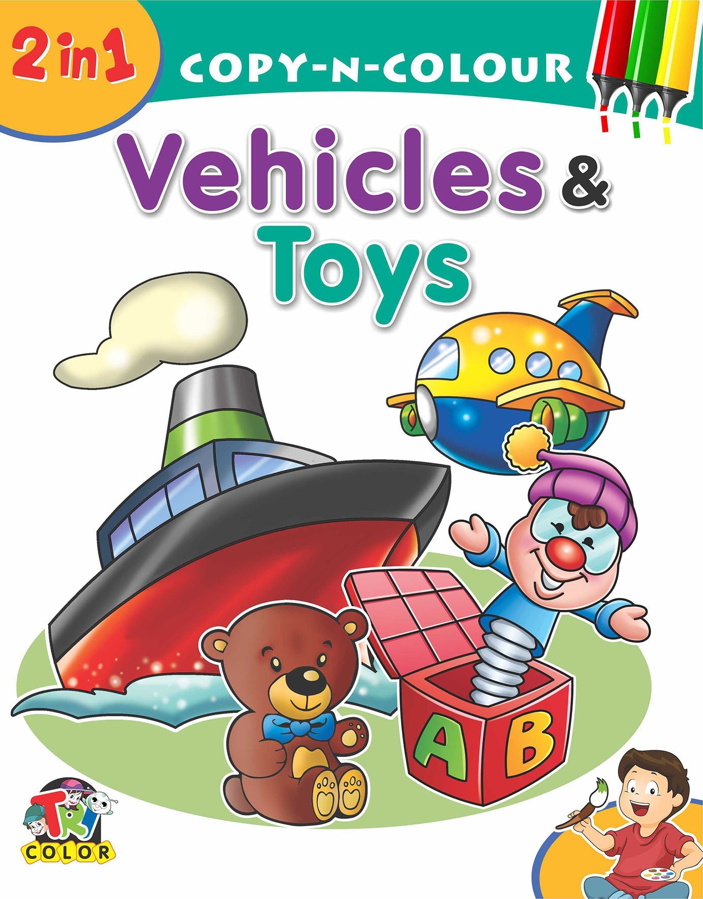 2 In 1 Copy N Colour-Vehicles & Toys