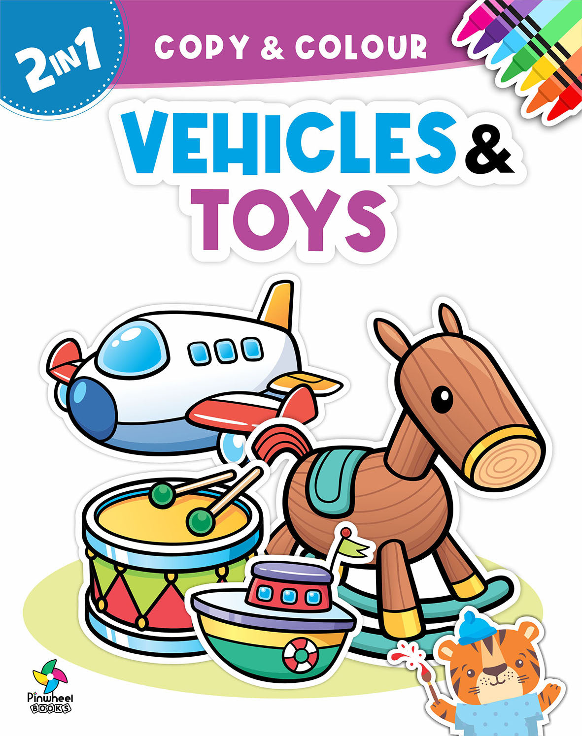 2 In 1 Copy & Colour-Vehicles & Toys