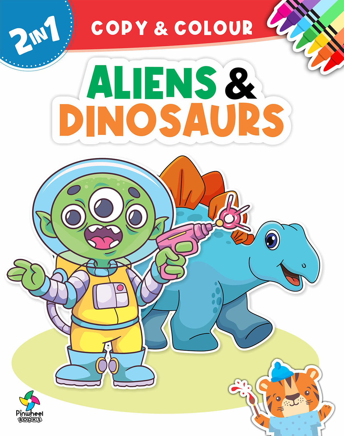 2 In 1 Copy & Colour-Aliens & Dinosaurs