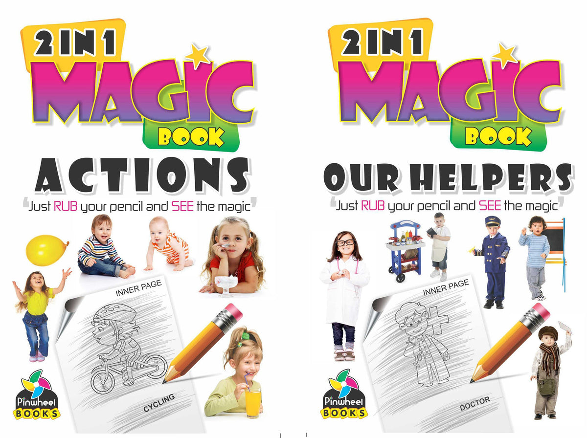 Rotary Magic Book 2 In 1 Magic Book Actions & Our Helpers | Pinwheel Books
