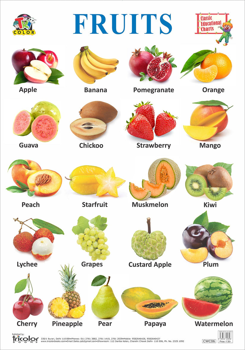 Classic Small Charts-Fruits | Pinwheel Books