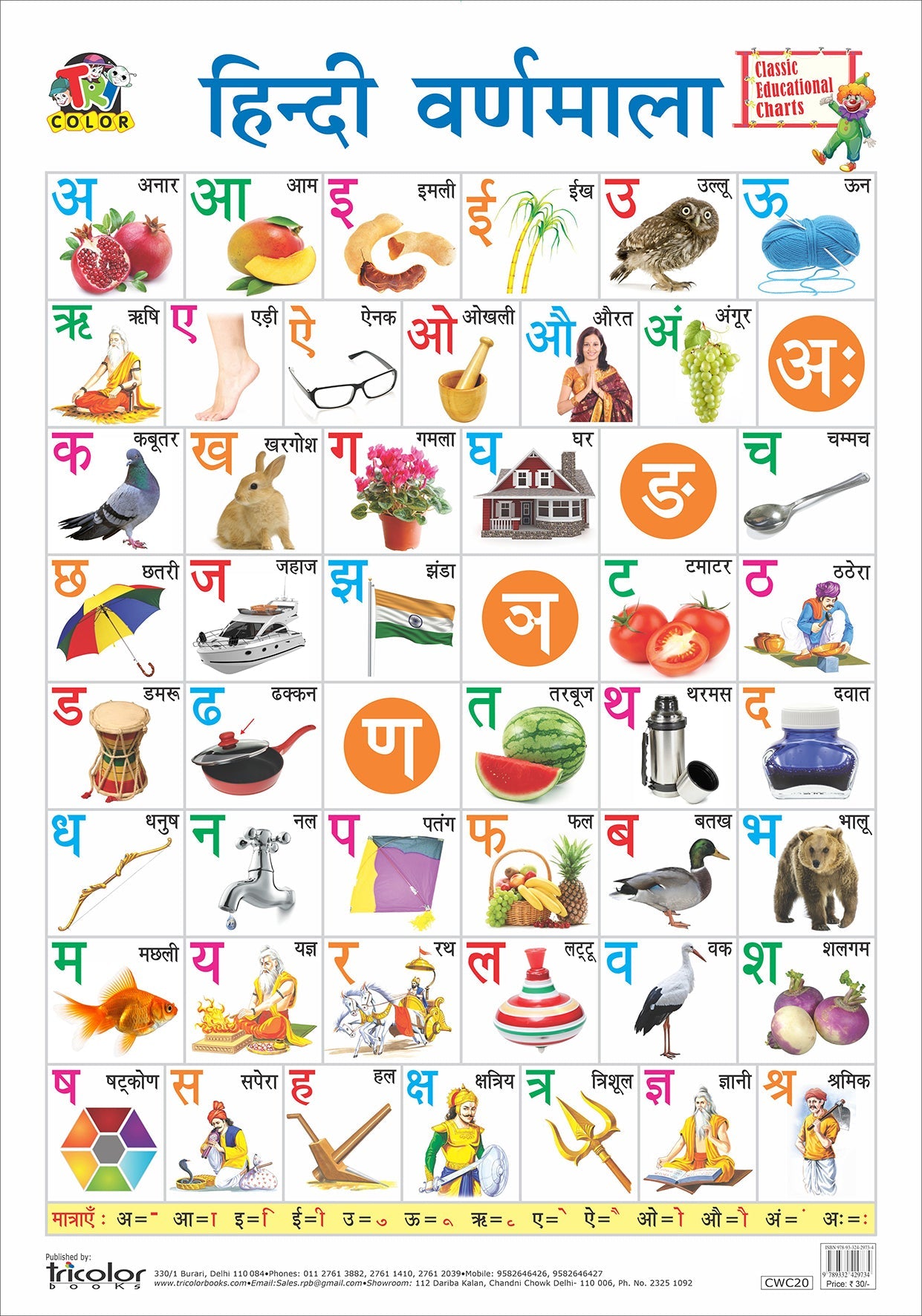 Classic Small Charts-Hindi Varnmala