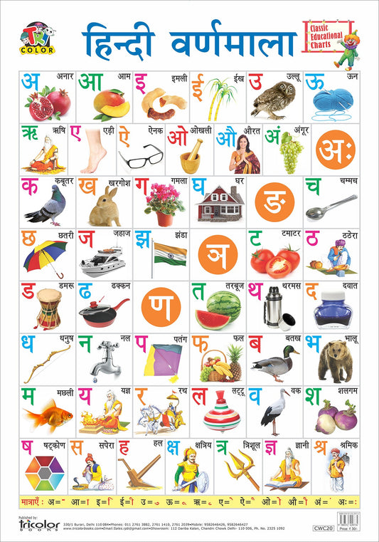 Classic Small Charts-Hindi Varnmala