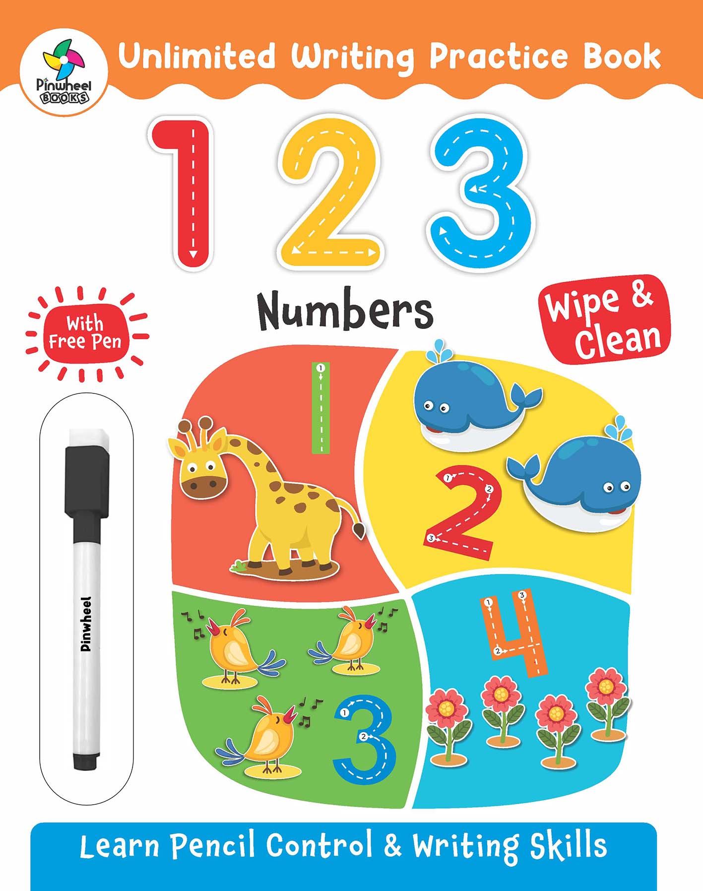 Unlimited Writing Practice Book: 123 Numbers